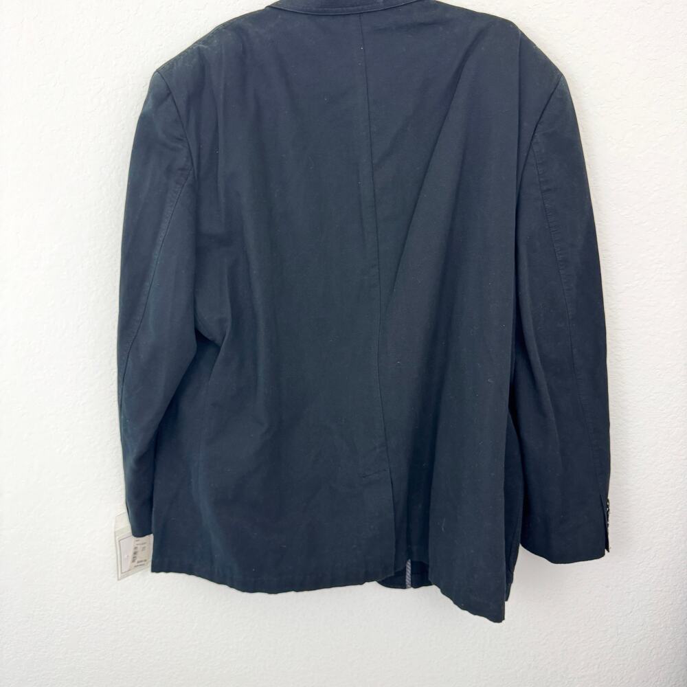 Calvin Klein Mens Suit Jacket Blazer Size 52R 100% Cotton Classic Neutral Black - Picture 4 of 7